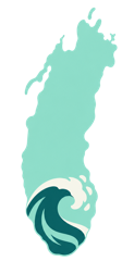 Lake Michigan with a curling wave
